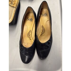 SOFFT  Womens Black Leather Slip On COMFORT  Pumps Sz. 8.5 W